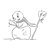 Snowman and Bird Line PNG
