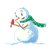 Snowman and Bird Color PNG