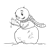 Snowman and Bird Line PNG