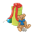 Teddy Bear and Present Color PNG