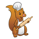 Baker Squirrel with rolling pin