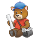 Bear with newspapers