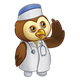 Owl in nurse outfit