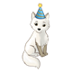Fox with celebration hat