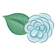 Blue Rose with leaf