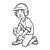 Baseball Player Line PNG