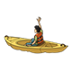 Kayaker waving arm