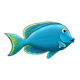 Blue Fish with green tail