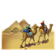 Two Men on camels in desert
