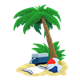 Vacation Scene with palm tree
