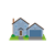 Blue House Color PNG