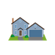 Blue House with yard