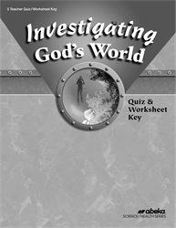 Investigating God's World Quiz and Worksheet Key