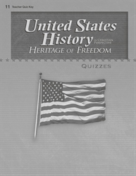 United States History: Heritage of Freedom Quiz Key