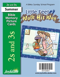 Little Feet Walk His Way 2s &#38; 3s Mini Bible Memory Picture Cards