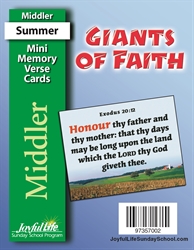 Giants of Faith Middler Mini Memory Verse Cards